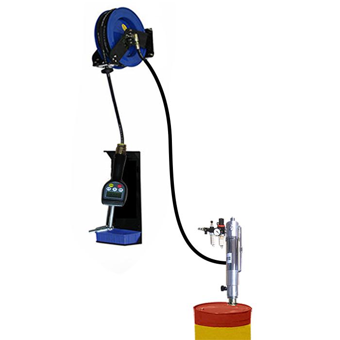 37675D型壁掛式預(yù)設(shè)定量加注機(jī)含自動(dòng)伸縮卷盤防滴漏數(shù)顯油槍